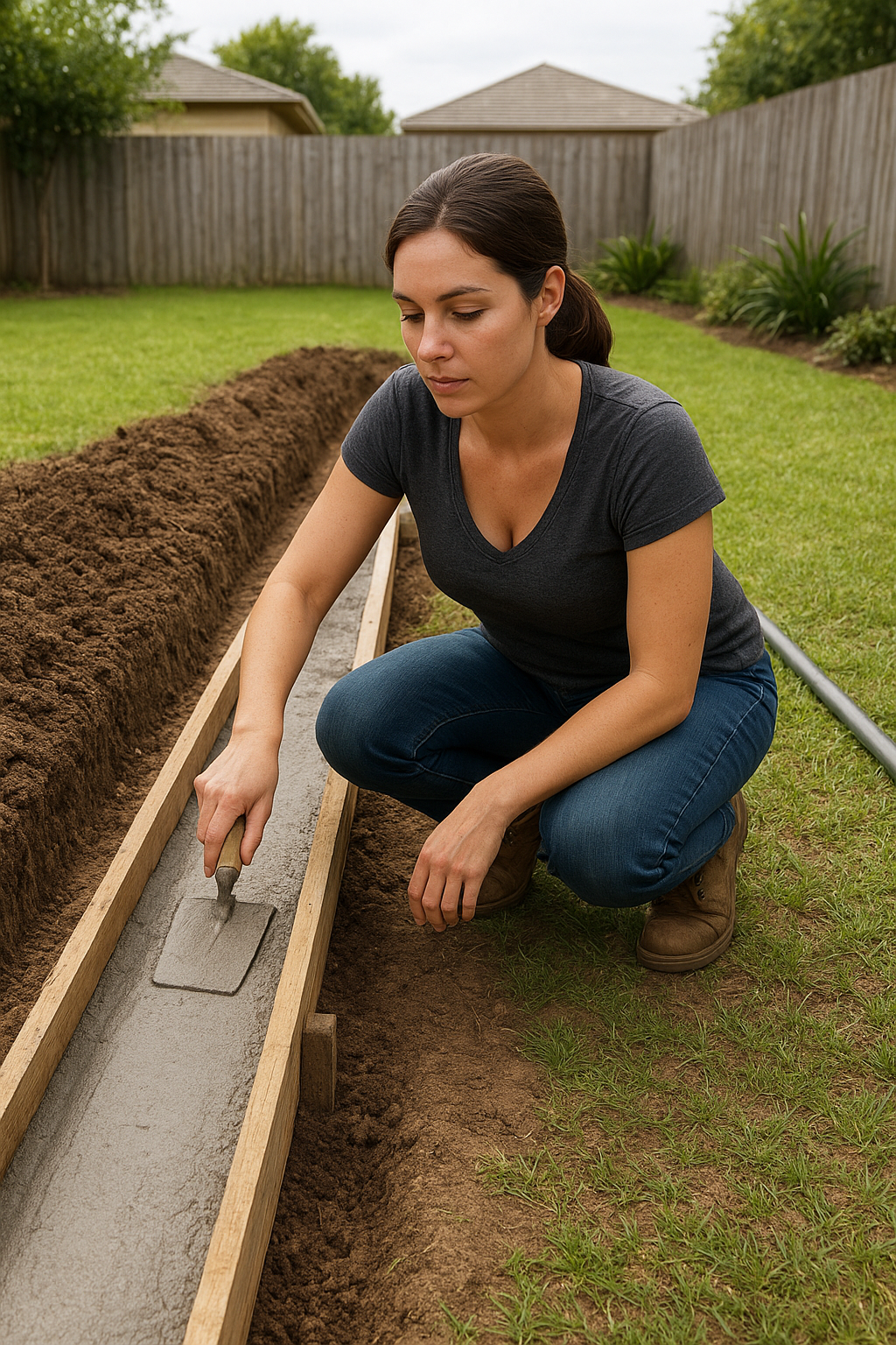 HOW TO BUILD CONCRETE DRAINAGE CHANNELS IN YOUR GARDEN